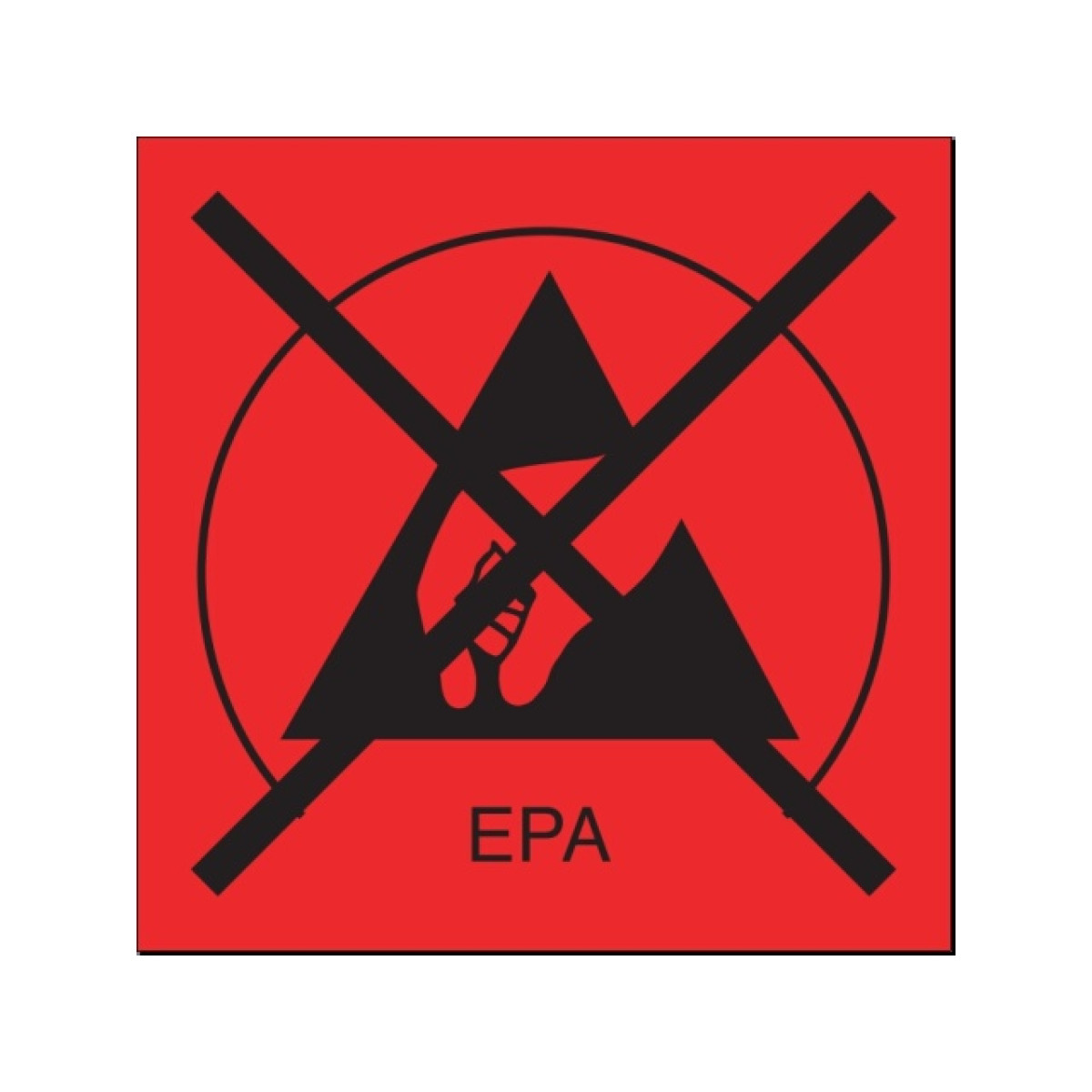 ESD-Symbol rot/durchgestrichen