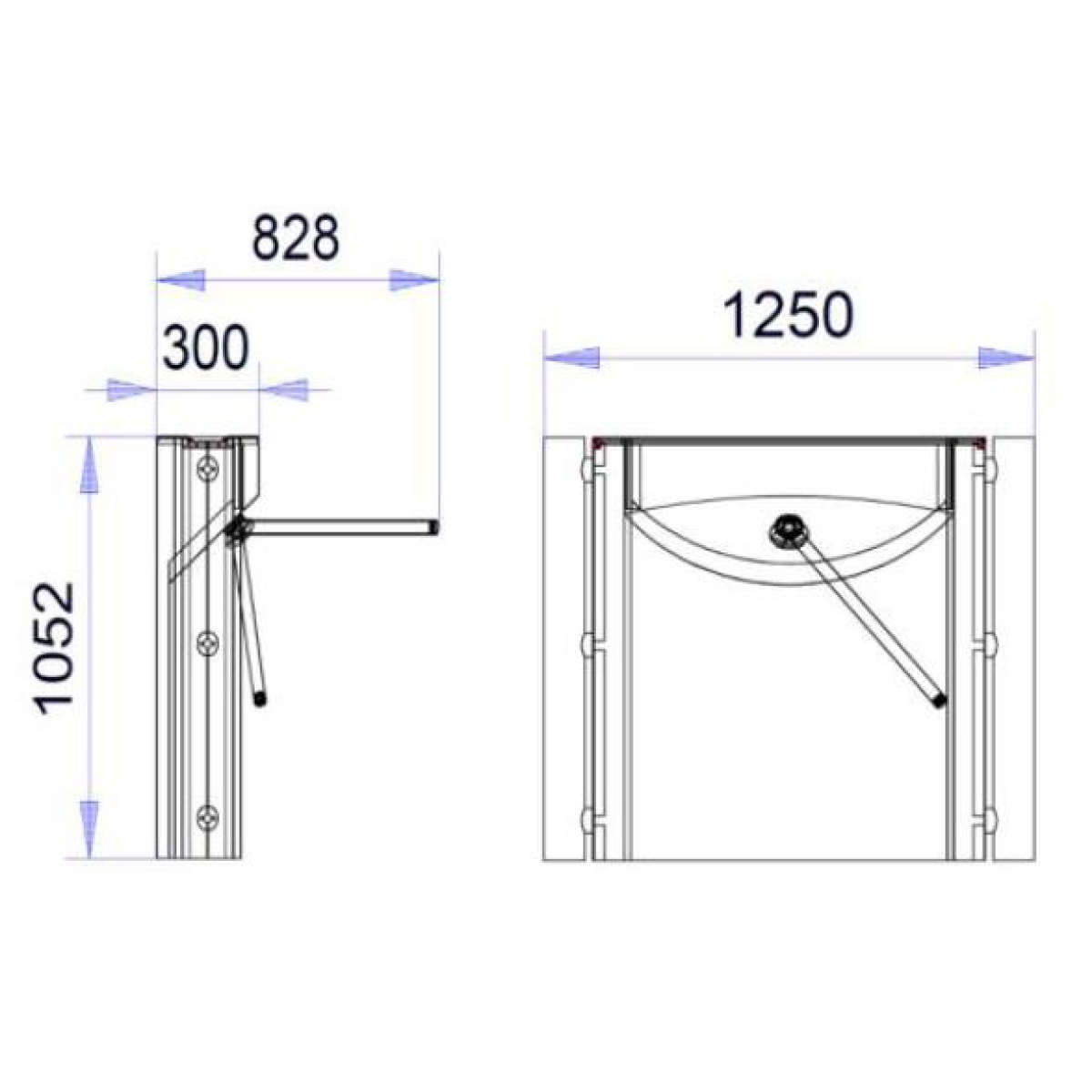 Ausführung:Drehsperre Sirio, 2-armig, auf Montageplatte 2000 x 1000 mm
