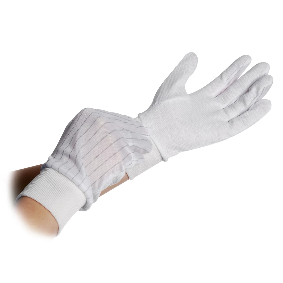 ESD gloves type B2 with cuff and PVC studs