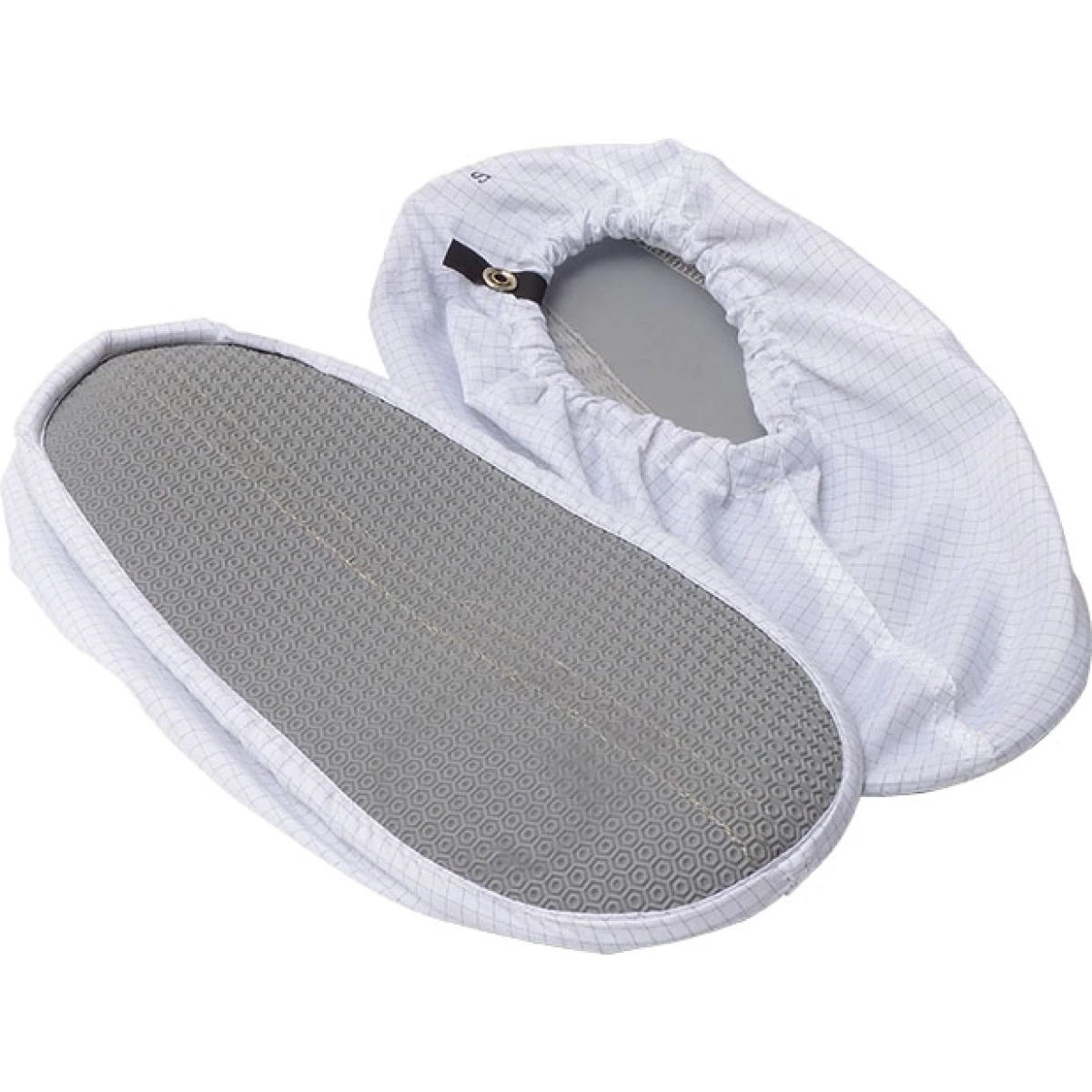 ESD reusable overshoe with anti-slip profile