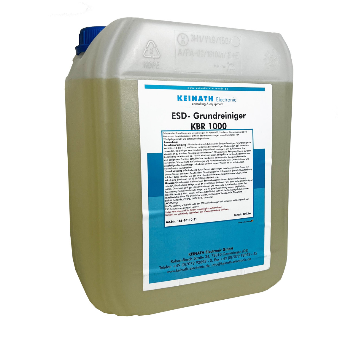 Container:10 liters, :for deep cleaning, basic and final cleaning of buildings